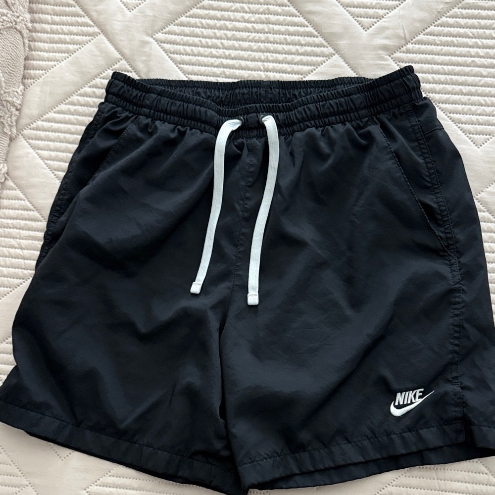 Nike Men's Athletic Black Shorts with White Accents